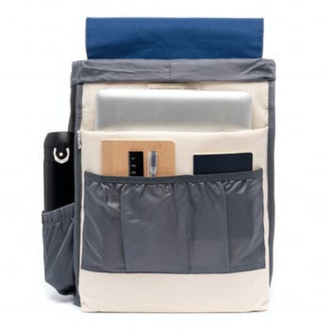 Sac à dos imperméable - Blanc et bleu