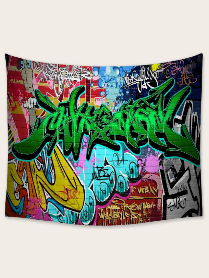 Tapisserie imprimé graffiti