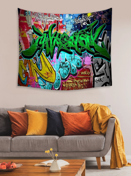 Tapisserie imprimé graffiti