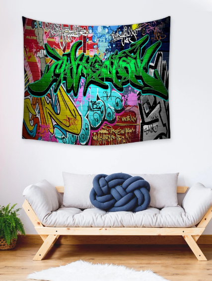 Tapisserie imprimé graffiti