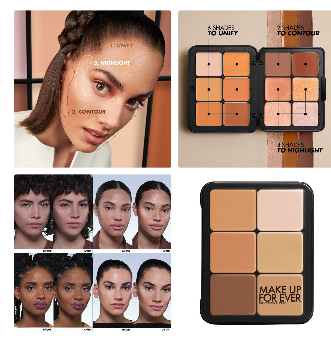 HD SKIN sculpting palette - 12 teinte #NUDE - MAKE UP FOR EVER
