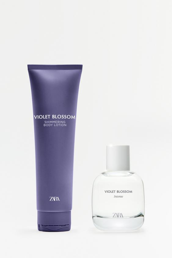 Lot Parfum Femme ZARA - VIOLET BLOSSOM INTENSE 90 ML + CRÈME PAILLETÉE 150 ML