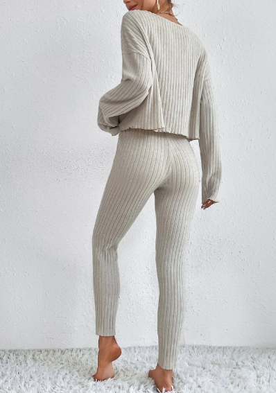 Ensemble Pantalon & Top Côtelé