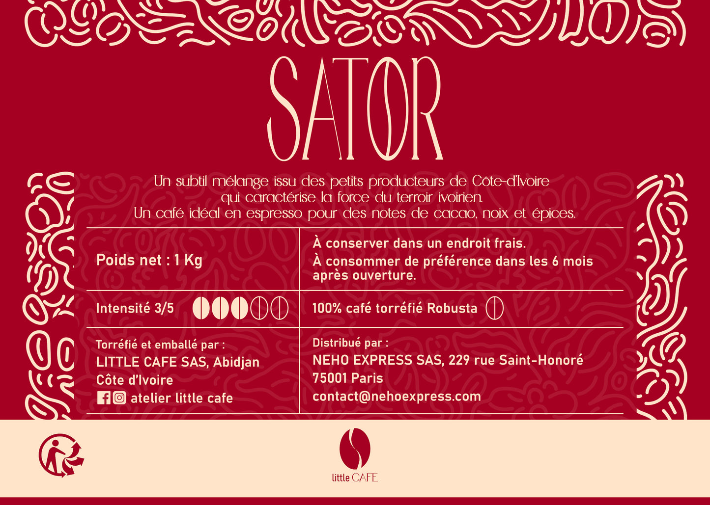 Café moulu SATOR by Little Café - poids net : 250 g