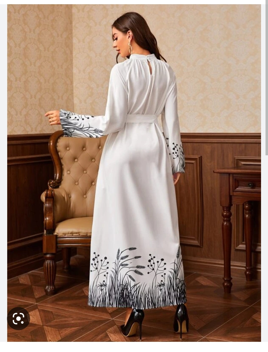 Robe blanche imprimé bleu